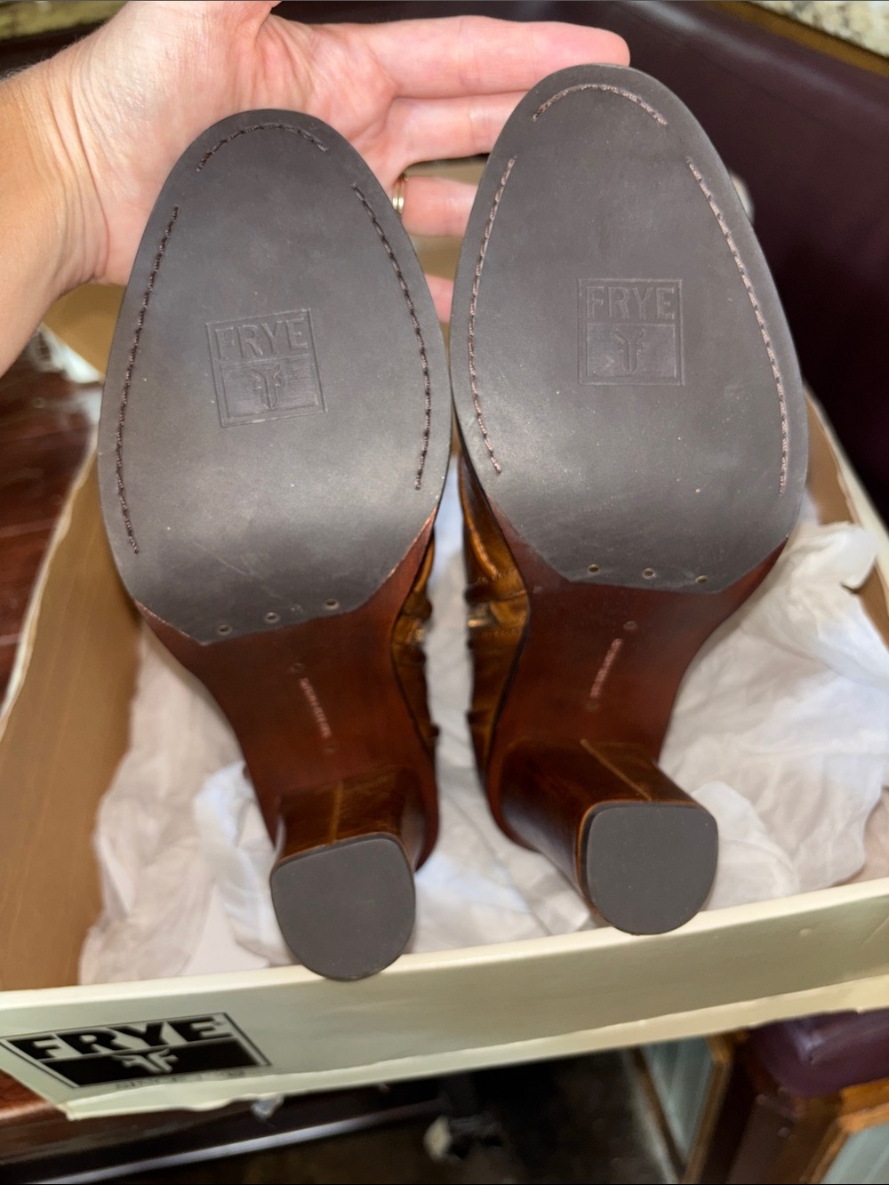 Frye Sylvia Piping Bootie Ankle Boots - Picture 3 of 3